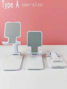 1pc Random Pink Flat Phone Stand, Slouchy Holder, Retractable Multifunctional Foldable Desktop Tablet Stand - Pink - View 17