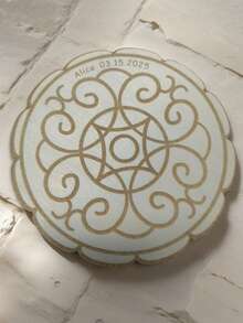 [Customize]1pc Customized Cup Mats With Patterns Custom Name Custom Date Laser Engraving Can Be Used As A Coaster Suitable For Family Placement Holiday Gift - Multicolor - View 4