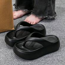 Sandalias de tacón alto con hebilla, 2025 Nuevas sandalias casuales a juego para mujer para uso en el hogar, antideslizantes, resistentes al desgaste, de EVA, con alta elasticidad, inodoras, amortiguación de golpes, suaves y cómodas