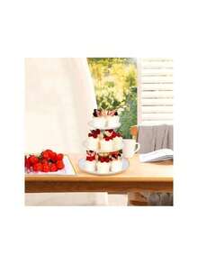 8PCS Cake Stand Set, Plastic Cupcake Stands With Gold Rim, Dessert Display Stands Set For Wedding Birthday Party Baby ShowerTea Party - 1 - 查看 7