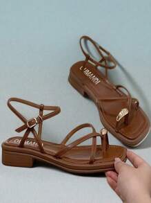 2025 New Summer Open Toe Roman Sandals For Women, Soft Bottom Beach Flats, Suitable For Dresses, Ins