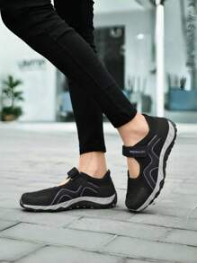 Women's Mesh Breathable Shoes, Soft & Comfortable Elderly/Mom Shoes, Elderly Dance Shoes, Grandma Shoes With Adjustable Hook And Loop For Easy Wearing, Summer Sports Shoes (Slight Color Difference), (Random Shoe Upper Line Color, Random Letter MENGZU Or MANGZU)