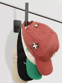 1/2pcs Hat Rack,Hat Stand, Hat Storage Hanger, Storage Rack For Baseball Cap, Bathroom Storage Shelf, Wall Adhesive Hat Rack, Kitchen Wall Mounted Paper Towel Holder, No Drilling Required, Wall Mounted Hooks For Hats, Towels, Clothes