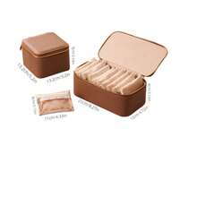 Portable Jewelry Box, Necklace Bracelet Pendant Storage Case, PU Leather Travel Jewelry Organizer With 6/12 Velvet Pouches, Suitable For Birthday, Anniversary, Bridesmaids, Valentine's Day, Travel Essential For Women Storage Organizer Travel Essentials Back To School Dormitory Storage,Room Decor - Multicolor - View 6