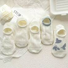 10 Pairs Cute Printed Mesh Socks, Comfortable And Breathable Ankle Socks, Stockings, Socks For Women - 常規款 - 查看 2