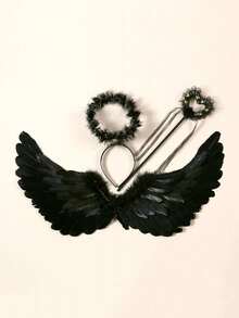 1 件黑色老鼠耳朵头带，可爱蝴蝶结发夹，适合派对和角色扮演、舞会发饰