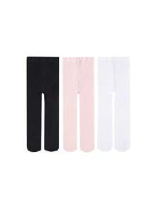 3pcs/Pack Baby Girls Velvet Tights, Spring/Autumn Leggings - Multicolor - View 3
