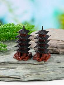 Modello classico di pagoda a 5 piani, architettura tradizionale cinese, collezione in plastica, in piedi da solo, senza elettricità richiesta, decorazione per casa e ufficio, regalo per il Ringraziamento, accessorio per paesaggio di acquario