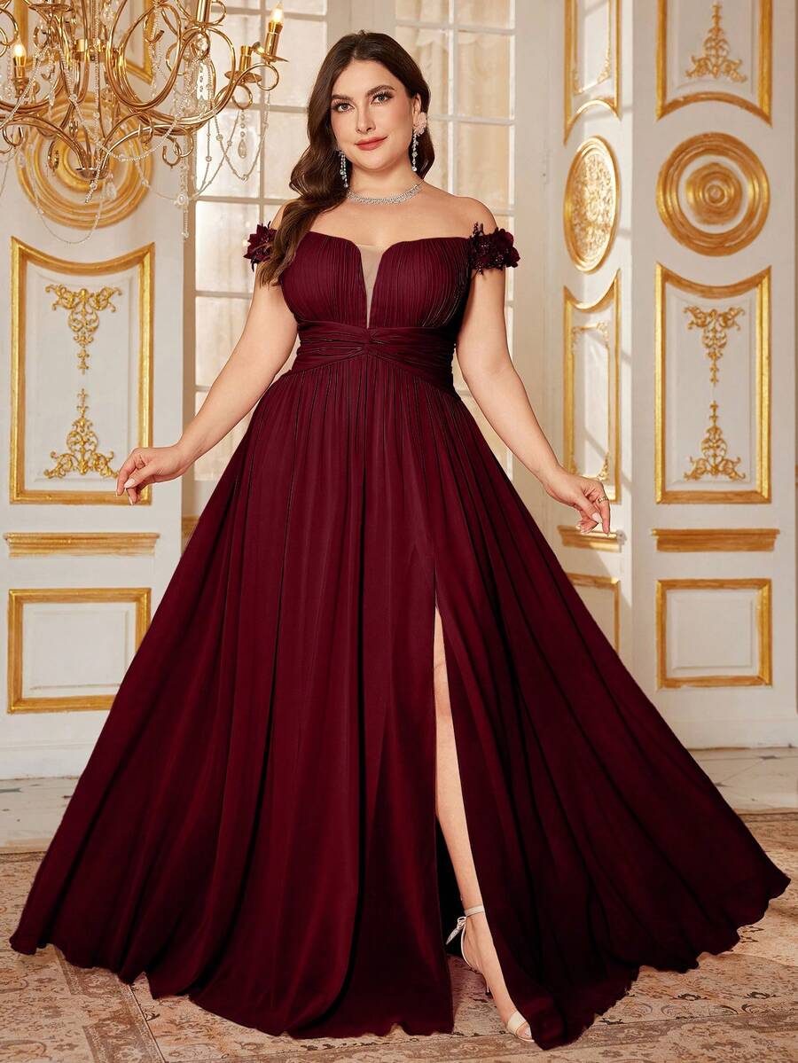 SUPGIR V-Neck Sleeveless Waist Twist Pleated Cut-Out Flowy Party Dress