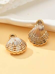 2/5/10 件时尚镀金亚克力海洋风格海星、贝壳、扇贝吊坠，适合 DIY 珠宝制作项链、耳环、钥匙扣，适合送给家人、情侣、朋友、情人节的礼物