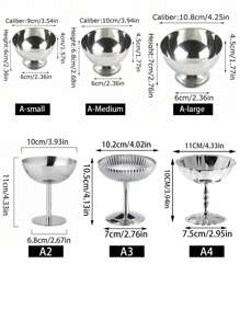 1 pieza Plato de postre, Tazón de verduras, Taza de helado de acero inoxidable, Bandeja de servir, Tazón de fruta, Taza de pudín de té de la tarde, Platos lindos, Bandejas, Tazón de taza alta, Platos lindos Candelabro, Útiles escolares