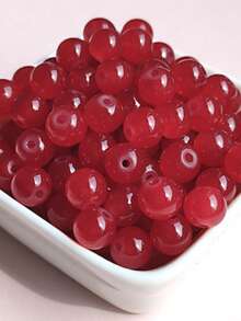 100 Stücke 8mm einfarbige Glasperlen rund für Armband, Halskette, DIY Schmuckherstellung