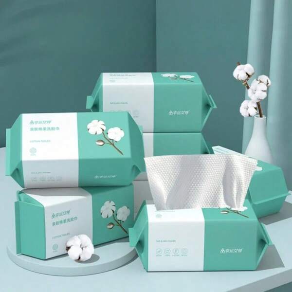 Toallitas faciales limpiadoras desechables, gruesas, absorbentes, suaves, con textura de perla de algodón, para limpieza facial, uso seco/húmedo, para eliminación de maquillaje, cuidado de la piel, salón de belleza, paquete de 100pcs/50pcs