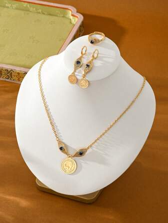 New Women's Necklace,Earrings, Ring, And Jewelry Set, With A Bohemian Style And A Crush Series, Suitable For Daily Wear And Holiday Gifts