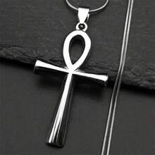 Egyptian Cross Ankh Key Of Life Pendant Necklace Stainless Steel Gold Color Amulet Religious Chain Necklaces Jewelry Gift - Necklace - View 9