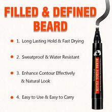 Goiple 1/2/5/7件套胡须护理套装，包含胡须洗发水、胡须滋养油、胡须增厚油、胡须膏、胡须刷、胡须梳、胡须填充笔，软化并滋润胡须，清洁和护理胡须，是送给男友、兄弟、父亲、丈夫的理想礼物（檀香） - 黑色 - 查看 9