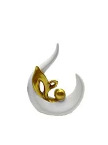 2/1 Pc White Gold Home Decor Accent Ceramic Statue Abstract Sculptures Centerpieces Mid Century Modern Decor For Tables Coffee Table Top Decorations For Living Room Desktop Shelf Dining Room Kitchen Birthday Gifts Graduation