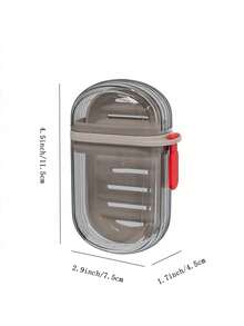 1pc Soap Box With Drainage, Luxury Style, Wall-Mounted Soap Dish/Shelf For Bathroom Use - Grey - View 11