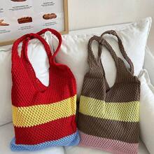 Women Tote Bags - 卡其拼色 - 查看 4