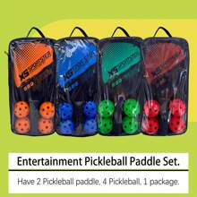 Thickened Pickleball Racket Set, 2 Rackets +4 Balls +1 Bag, Lightweight, Sturdy And Durable, With Comfortable And Anti-Slip Handles, Easy To Handle And Fun, Suitable For Both Indoor And Outdoor Sports, For Both Men And Women, Beginners To Practice And Outdoor Play. Thickened Pickleball Rackets, Essential Equipment For Pickleball Enthusiasts, A Perfect Gift For Relatives And Friends