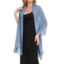 Chales, bufandas y chales de gasa para vestidos de novia, de fiesta, de noche y de ocasiones especiales - Neblina azul - Ver 5