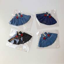 [仅衣服] 新款热销 17CM 吊坠牛仔百褶裙 适用于 1/2/3 代，用于 服装替换（不含娃娃） - 彩色 - 查看 1