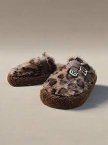 1 Pair Women's Plush Lined Slippers, Non-Slip Sole, Warm Comfort For Indoor, Watching TV, Housework In Autumn/Winter