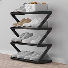 1pc Easy Assembling Z-Shaped Non-Woven Fabric Shoe Rack, Home/Dormitory Use