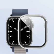 CSDZ 1pc Smartwatch Protective Case, PC Frame + Screen Protector 2-In-1 Hard Shell, Simplistic Anti-Fall Compatible With Watch S10/9/8/7/SE/6/5/4/3/2/1, 38mm/40mm/41mm/42mm/44mm/45mm/46mm/49mm (Watch And Strap Not Included)