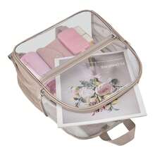 12x12x6 认证透明体育场背包 - 加固宽带，轻便耐用的小型透明包，适合学校、音乐会、工作、节日和体育赛事，防水透明背包，休闲风格，适合户外运动或旅行方便