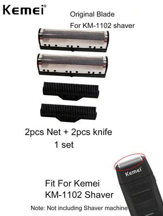 Kemei KM-1102 Ersatzklingen-Set, Original Klingenausrüstung für Rasierer 1102, Rasiererklingenzubehör