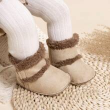 Simple Solid Color Infant Warm Boots, Casual Outdoor Comfortable Autumn/Winter
