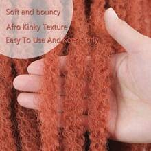 Tóc tết xoắn Marley 18 inch Tóc xoắn Marley Tóc xoắn dài 1/3/8 gói Ombre Vàng Afro Kinky Xoăn Xoắn Móc Tóc nối Marley tổng hợp - Cam bẩn - Xem 5