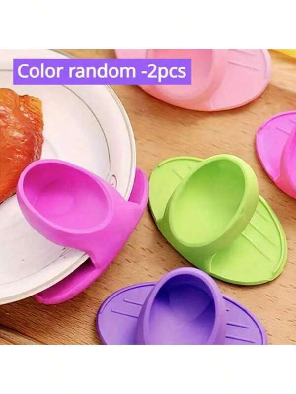 2 peças de protetores de dedo de silicone resistentes ao calor, adequados para micro-ondas e forno, capa de dedo isolada e antiderrapante, mini suporte de panela resistente ao calor