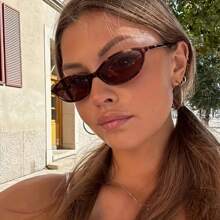 LANTEEM 1 Stück modische kleine ovale Rahmen Brille, vielseitig einsetzbar, Vintage Damen Brille als Reise, Urlaub und Strand Accessoire