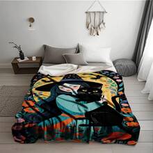 1PC Features Anime Characters And Cute Cat Patterns On A Soft, Warm, Convenient, Lightweight, And Multifunctional Flannel Blanket With Cute Cat And Flower Patterns On Top. Suitable For Sofas, Beds, Bedrooms, Living Rooms, Offices, Camping, And Travel. It Is An Ideal Gift For Friends, Family, Sons, Daughters, Brothers, Sisters And Parents For New Year, Christmas, Halloween And Birthday