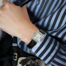 Casio Relógio Casio LTP-V007L-7B1 Feminino Quadrado Analógico Quartzo Caixa Prateada Pulseira Couro Clássico Casual Elegante Prova D'água 3 ATM