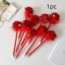 1 支仿真羽毛花圆珠笔 学生文具礼品花束笔 派对用品道具笔