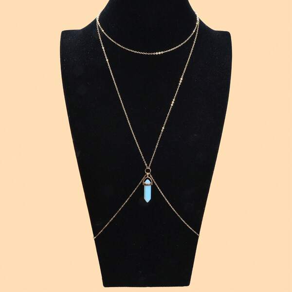 Bikini Beach Harness Beach Hexagonal Charm Waist Link Body Chain Belly Jewelry