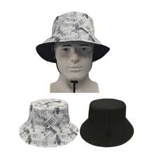 1pc Reversible Graffiti Print Street Style Bucket Hat, Polyester Fabric, Windproof & Decorative, Unisex, Suitable For Spring, Summer, Autumn