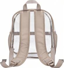 12x12x6 认证透明体育场背包 - 加固宽带，轻便耐用的小型透明包，适合学校、音乐会、工作、节日和体育赛事，防水透明背包，休闲风格，适合户外运动或旅行方便