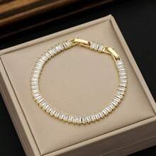 Brazalete de circonita de colores - Joyería elegante y brillante | Brazalete de joyería diaria | Regalo de otoño | Brazalete de mujer | Regalo de joyería para mujer/Regalo de cumpleaños/Joyería de San Valentín/Regalo de Navidad | Suministros para fiestas/Recuerdos/Regalo de graduación