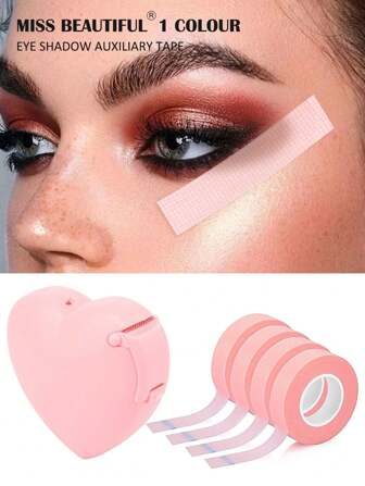 6 piezas. Cinta para sombra de ojos, lápiz delineador de ojos, herramienta auxiliar para maquillaje de ojos, pasta para completar el maquillaje de ojos, cinta protectora para maquillaje de ojos, cinta profesional para pestañas, cinta adhesiva de tela para extensión de pestañas, cinta transpirable y microporosa para aislamiento de pestañas, cortador de cinta, 5/1 piezas, maquillaje, barato, decoración de habitación, tocador, viaje, dormitorio, accesorios de maquillaje