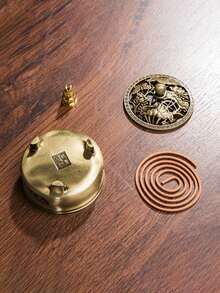 1个复古金属蚊香炉，蚊香架，便携式铁质香炉，带花卉图案和手柄，适合室内外使用。 - 彩色 - 查看 11