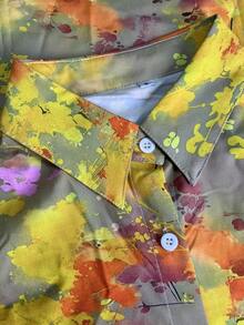 Women's Fashion New Single-Breasted Long Sleeve Printed Shirt