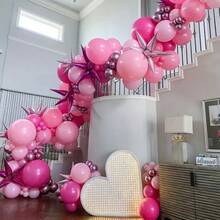46件組金屬粉色與粉色乳膠氣球搭配箔紙亮片氣球，派對裝飾，適用於生日、婚禮、淋浴派對、嬰兒淋浴、性別揭曉、洗禮、生日派對聚會 - 粉色 - 查看 5