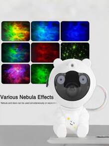 1PC Astronaut Starry Sky Projection Light Cute Shape Multiple Nebula Effects Remote Control Operation Atmosphere Creation Creative Ornament Bedroom Decoration Festival Gift Starry Sky Experience Personalized Design Multi Scene Application Romantic Atmosphere Fun Projection Lovely Appearance Immersive Experience