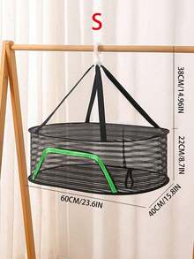 1 pieza Cesta multiusos plegable de color negro, blanco y verde para secar ropa, pescado, verduras, calcetines, bolsa de malla, productos secos, secado fresco, cesta de almacenamiento - Multicolor - Ver 16
