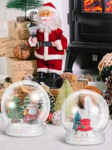 10 Stück DIY Schneekugeln Set, klarer Wasserglobus mit Schraubverschluss, leere Plastik Schneekugeln für Heimwerker, DIY, Hochzeitsdekoration