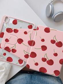 Cherry 720°旋转双面印花保护壳 兼容 iPad Pro11 英寸 (M4)-2024、Pad Air 4th (10.9 英寸) 亚克力防弯平板保护壳 兼容 iPad Air4/5 10.9 英寸、iPad Pro 11 英寸、iPad 7/8/9 代 10.2 英寸 旋转亚克力透明外壳 兼容水平和垂直旋转 内置笔槽 防弯防摔